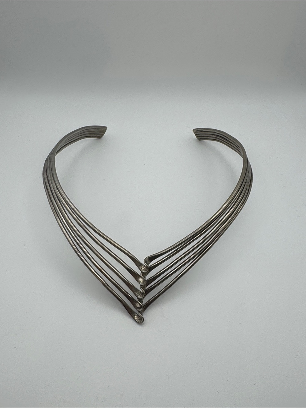 Mexico Taxco-style Silver-toned Collar Necklace